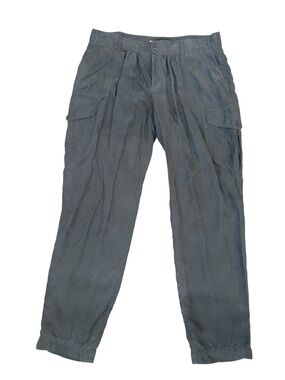 Vintage Victoria's Secret London Jean Grey Silk Barrel Cargo Pants 14